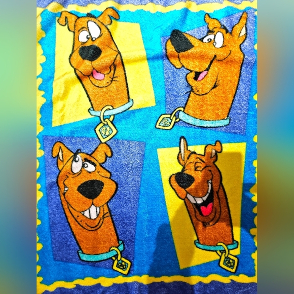 Vintage 2000s Scooby-Doo Plush Fleece Throw Blanket Cartoon Network 50 x 60 - Picture 4 of 4